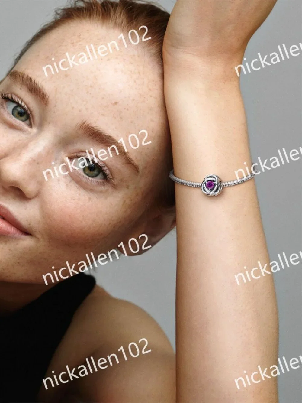Pandora February Purple Eternity Circle Charm